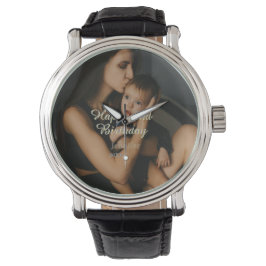 Happy 2nd birthday kids baby mother yellow gray na armbandsur
