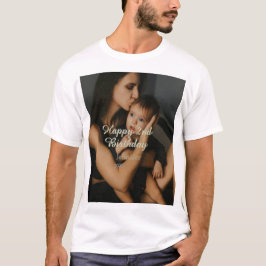 Happy 2nd birthday kids baby mother yellow gray na t shirt