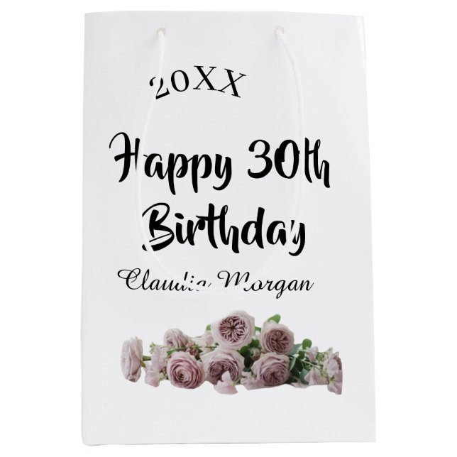 Happy 30th birthday pink white mauve floral name y (Framsidan)