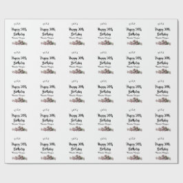 Happy 30th birthday pink white mauve floral name y presentpapper