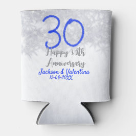 Happy 30th wedding anniversary silver blue glitter
