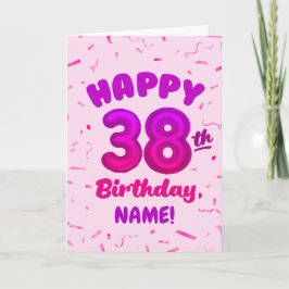 Happy 38th Birthday Card with Custom Name Kort