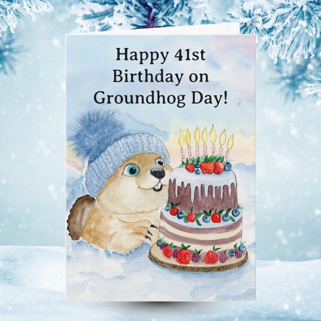  Happy 41st Groundhog Day Birthday  Kort (Skapare uppladdad)