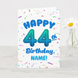 Happy 44th Birthday Card with Custom Name Kort