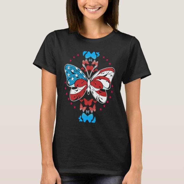 Happy 4th Of Juli patriotic USA Flag Entomologis B T Shirt (Framsida)