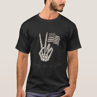 Happy 4Th Of July American Flag Peace Sign T Shirt