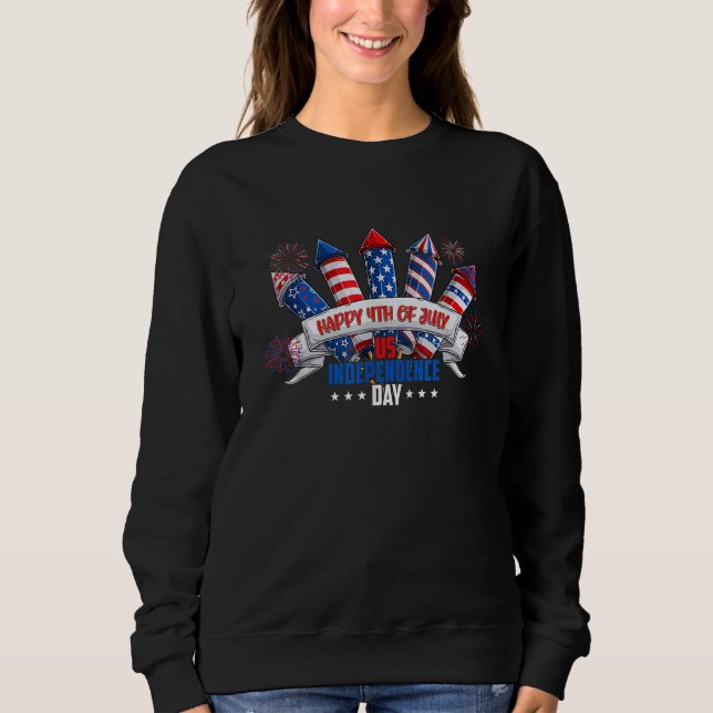 Happy 4th Of July Fireworks America Flag US Indepe T Shirt (Framsida)