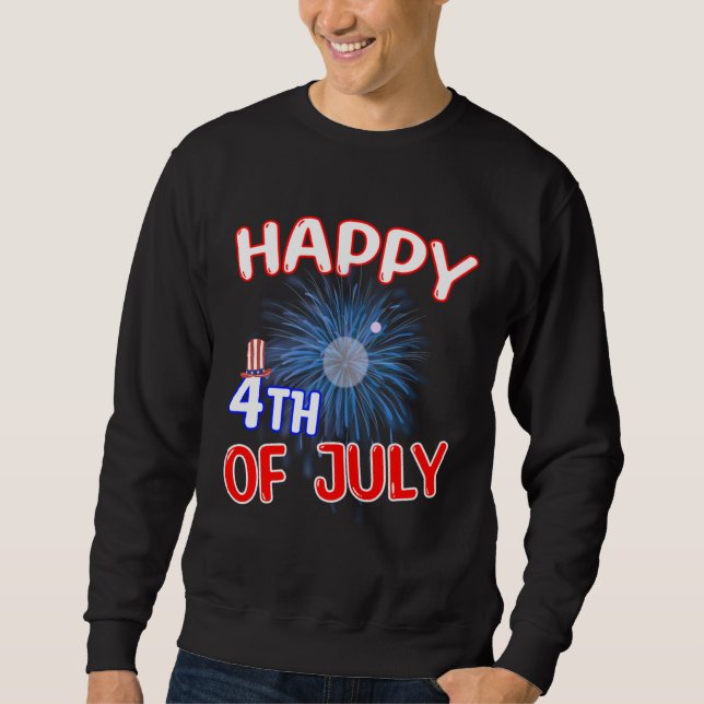 Happy 4th of July Lång Ärmad Tröja (Framsida)