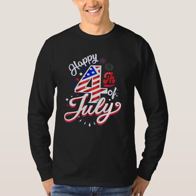 Happy 4th Of July Patriotic American US Flag 4th O T Shirt (Framsida)