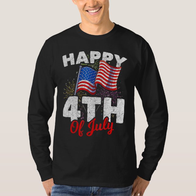Happy 4th Of July Patriotic American US Flag 4th O T Shirt (Framsida)