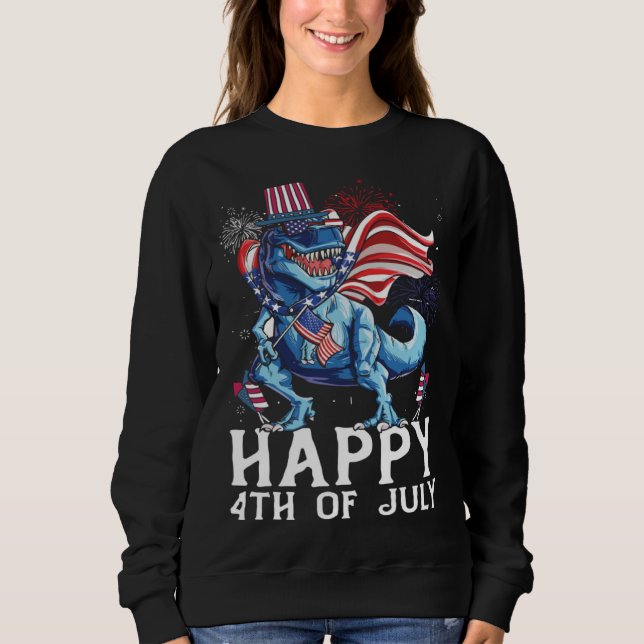 Happy 4th Of July T-Rex Dino Patriotic Cute 4th Of T Shirt (Framsida)