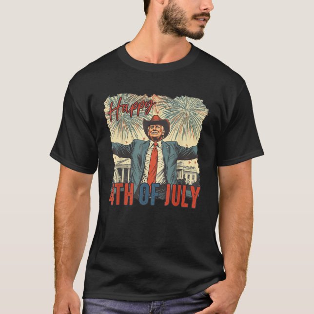 Happy 4th Of July Trump Independence Day  T Shirt (Framsida)