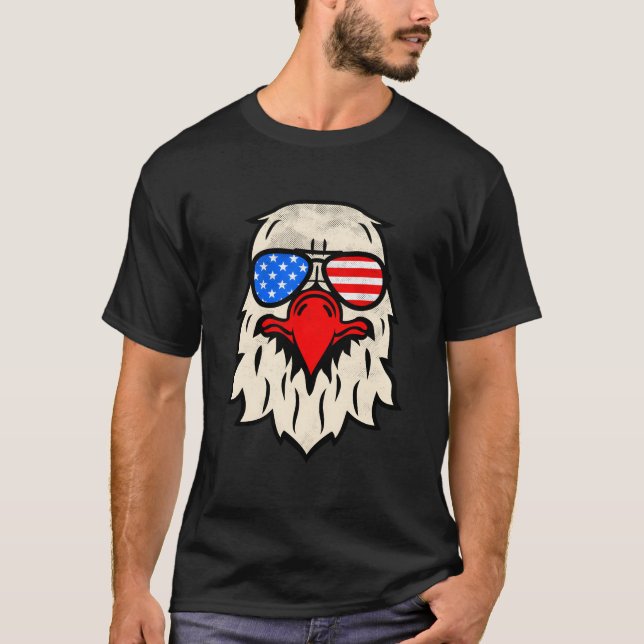 Happy 4Th Of July Us Flag Sunglasses American Patr T Shirt (Framsida)