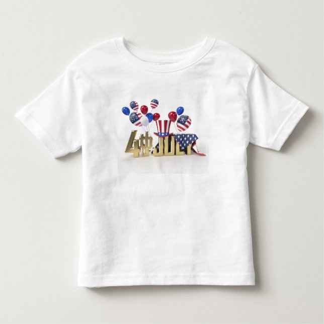 Happy 4th of July USA T Shirt (Framsida)