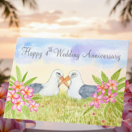 Happy 4th Wedding Anniversary Laysan Albatross Kort