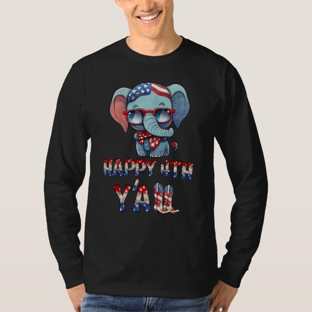 Happy 4th Yall Fourth Of July Patriotic USA United T Shirt (Framsida)