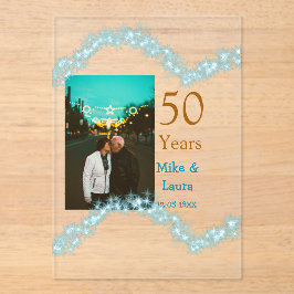 Happy 50th anniversary add couple name date weddin
