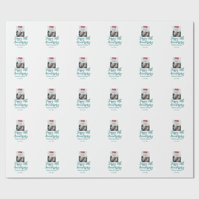Happy 50th anniversary photo turquoise bow name da presentpapper (Platt)