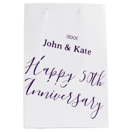 Happy 50th anniversary purple name year simple 