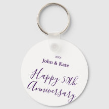 Happy 50th anniversary purple name year simple 