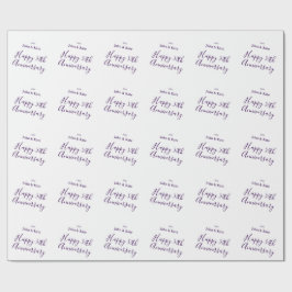 Happy 50th anniversary purple name year simple  presentpapper