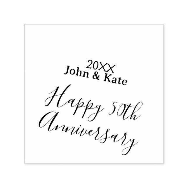 Happy 50th anniversary purple name year simple  självfärgande stämpel (Design)