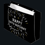 Happy 50th Birthday Fireworks Black White Gold<br><div class="desc">Lycklig 50-årsdagen! 50 år av att vara fantastisk. Grattisar när man vrider 50 och når denna milstolpe. Fira tillfälle med den här coolan fantastisk svarta, vita och guld fyrverkeripjäser när du samlas med familj och vänner. Texten till denna utpressare från party firande är anpassade och kan vara personlig för vilken...</div>