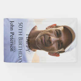 Happy 50th birthday name photo year man simple min