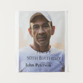 Happy 50th birthday name photo year man simple min