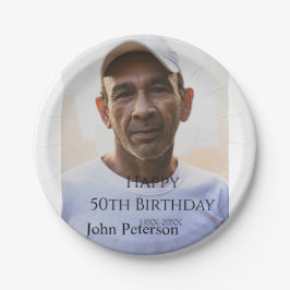 Happy 50th birthday name photo year man simple min