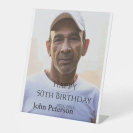 Happy 50th birthday name photo year man simple min