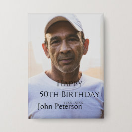 Happy 50th birthday name photo year man simple min knapp