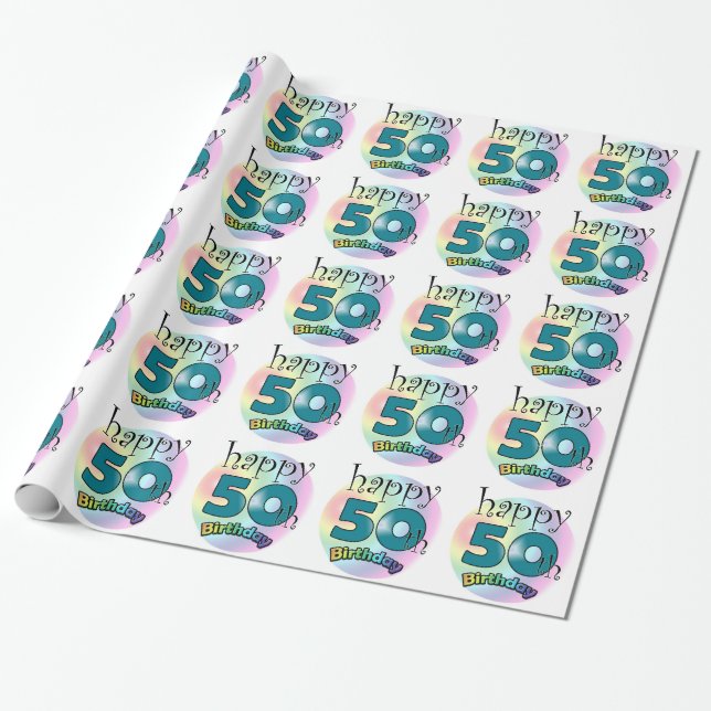 Happy 50th Birthday Presentpapper (Utrullad)