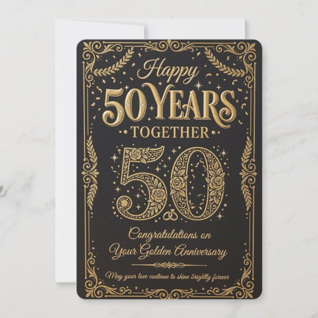 Happy 50Years Celebration Card Inbjudningar (Framsida)