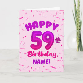 Happy 59th Birthday Card with Custom Name Kort