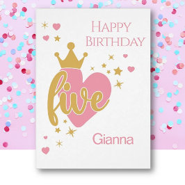 Happy 5th Birthday personalized card Hälsningskort