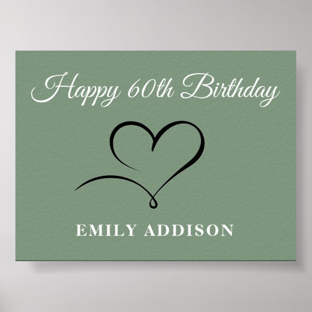 Happy 60th Birthday Poster with Custom Text Option (Framsidan)