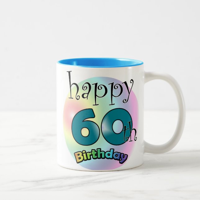 Happy 60th Birthday Två-Tonad Mugg (Höger)