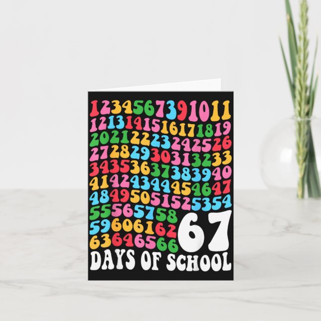 Happy 67 Days Of School 67th Day Smarter Six Seven Kort (Framsida)