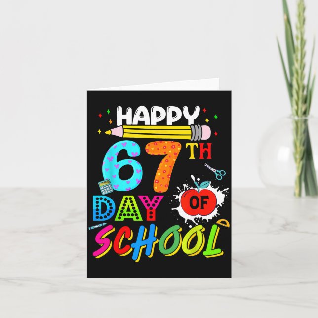 Happy 67 Days Of School 67th Day Smarter Six Seven Kort (Framsida)