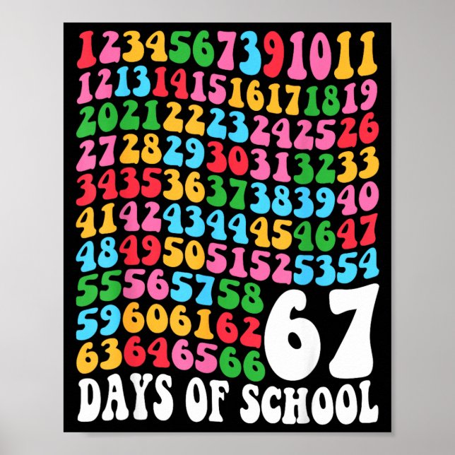 Happy 67 Days Of School 67th Day Smarter Six Seven Poster (Framsidan)