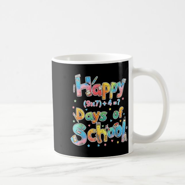 Happy 67 Days Of School Math Equation Teacher Six  Kaffemugg (Höger)