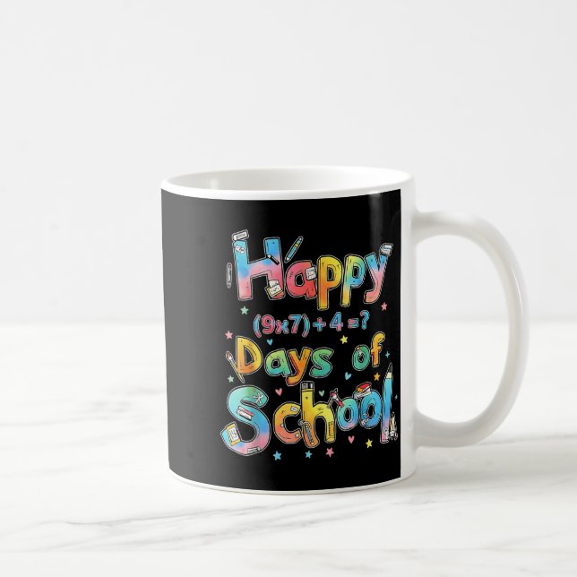 Happy 67 Days Of School Math Equation Teacher Six  Kaffemugg (Höger)