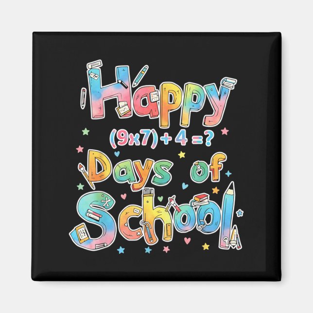 Happy 67 Days Of School Math Equation Teacher Six  Magnet (Framsidan)