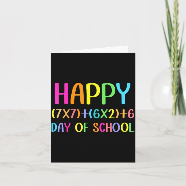 Happy 67 Days Of School Math Teacher Students Six  Kort (Framsida)