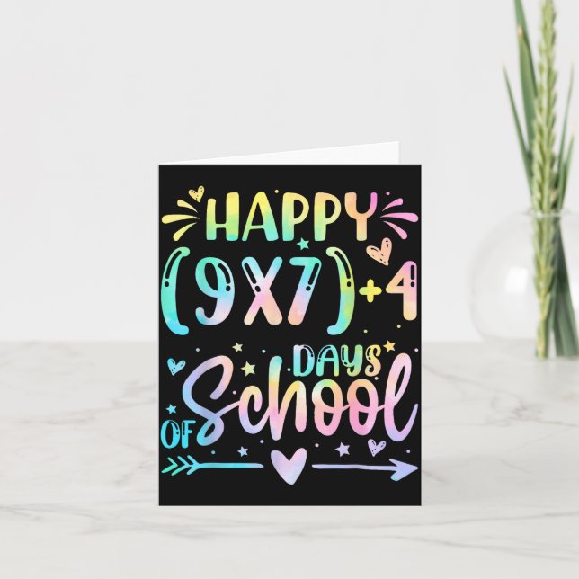 Happy 67 Days Of School Math Teacher Students Six  Kort (Framsida)