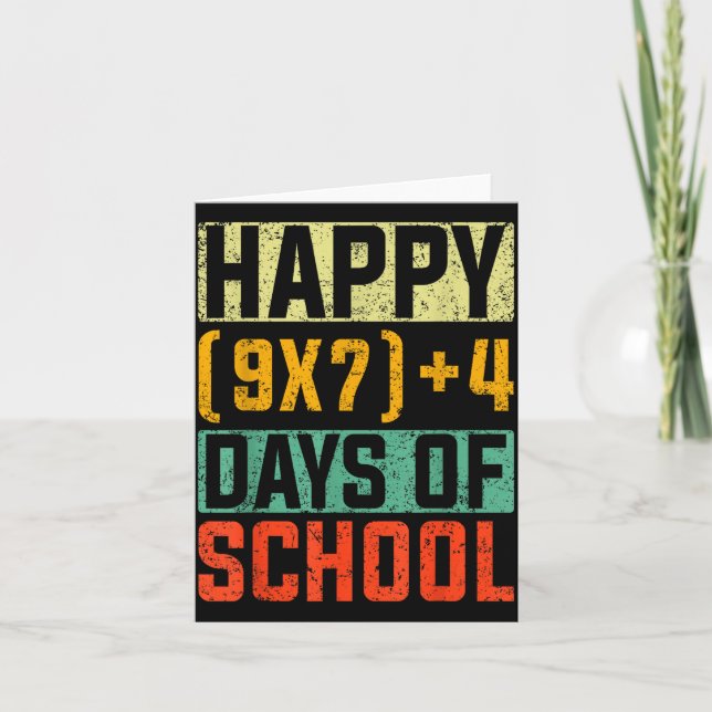 Happy 67 Days Of School Math Teacher Students Six  Kort (Framsida)