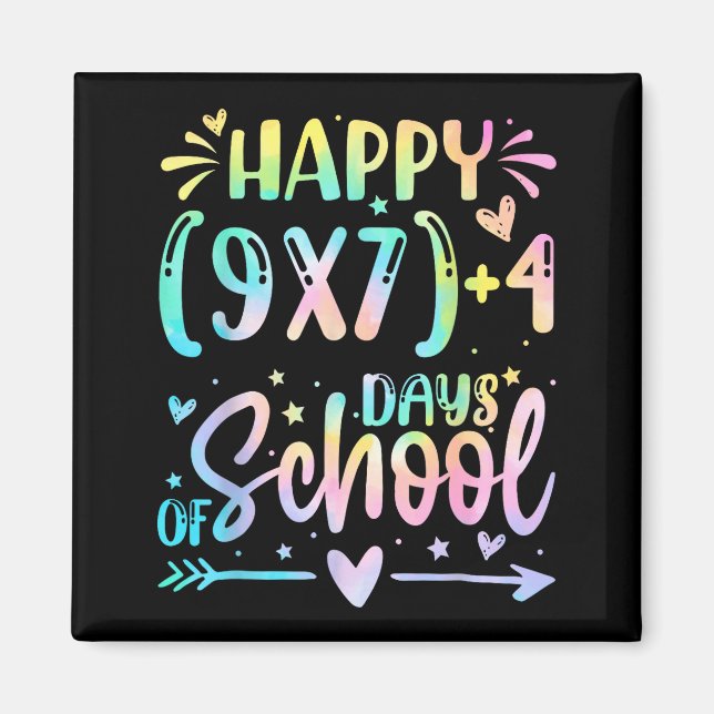 Happy 67 Days Of School Math Teacher Students Six  Magnet (Framsidan)