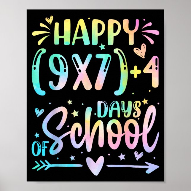 Happy 67 Days Of School Math Teacher Students Six  Poster (Framsidan)
