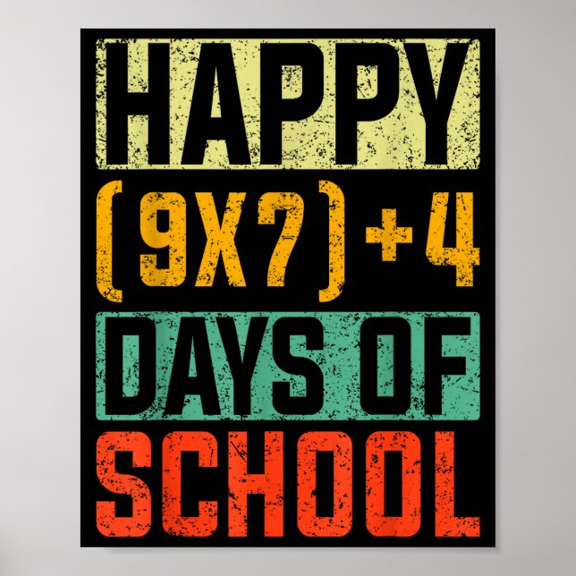 Happy 67 Days Of School Math Teacher Students Six  Poster (Framsidan)